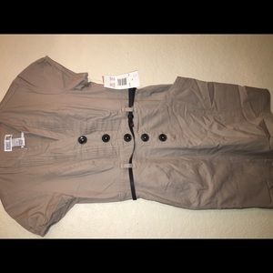 Tan casual wear dress with belt